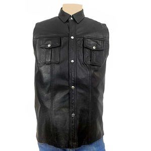 Kookie Leather Vest 2 Pocket Snaps